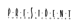 PRESIDENT TUXEDO & CLOTHIER logo