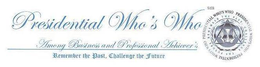 PRESIDENTIAL WHO'S WHO AMONG BUSINESS AND PROFESSIONAL ACHIEVERS REMEMBER THE PAST, CHALLENGE THE FUTURE logo
