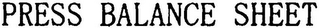 PRESS BALANCE SHEET logo
