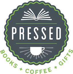 PRESSED BOOK COFFEE GIFTS logo