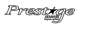 PRESTIGE ARAMARK MAGAZINE AND BOOK logo