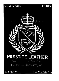 PRESTIGE LEATHER GUARANTIE DE QUALITE CERTIFICAT AUTBENTIQUE logo