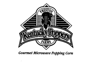 PRESTON FARMS KENTUCKY POPPERS GOURMET MICROWAVE POPPING CORN logo