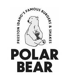 PRESTON IDAHO'S FAMOUS BURGERS & SHAKES POLAR BEAR logo