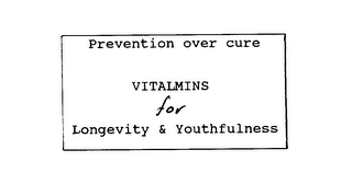 PREVENTION OVER CURE VITALMINS FOR LONGEVITY & YOUTHFULNESS logo