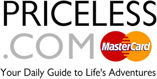 PRICELESS.COM MASTERCARD YOUR DAILY GUIDE TO LIFE'S ADVENTURES logo