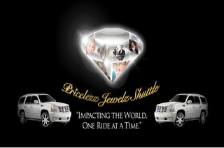 PRICELEZZ JEWELZ SHUTTLE "IMPACTING THEWORLD ONE RIDE AT A TIME" logo