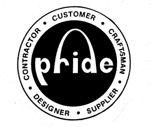 PRIDE CONTRACTOR CUSTOMER CRAFTSMAN SUPPLIER DESIGNER logo