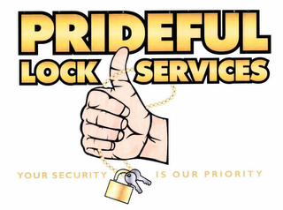 PRIDEFUL LOCK SERVICES YOUR SECURITY IS OUR PRIORITY logo