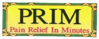 PRIM PAIN RELIEF IN MINUTES logo