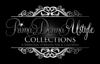 PRIMA DONNA USTYLE COLLECTIONS A REFLECTION OF BEAUTY HAIR & COSMETICS logo