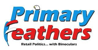 PRIMARY FEATHERS RETAIL POLITICS WITH BINOCULARS logo