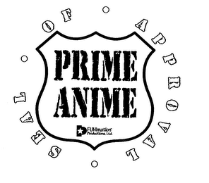 PRIME ANIME, SEAL OF APPROVAL, FUNIMATION PRODUCTIONS, LTD. logo