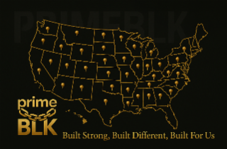 PRIME BLK BUILT STRONG, BUILT DIFFERENT, BUILT FOR US logo