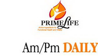 PRIMELIFE ACTIVE INGREDIENTS FOR FUNCTIONAL HEALTH AND VITALITY AM/PM DAILY logo