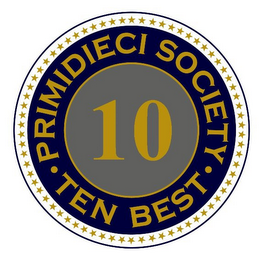 PRIMIDIECI SOCIETY · TEN BEST · 10 logo
