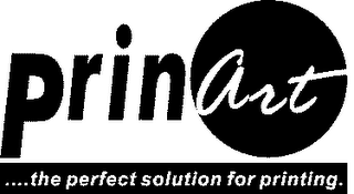 PRINART....THE PERFECT SOLUTION FOR PRINTING. logo