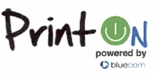 PRINT ON POWERED BY BLUECOM logo