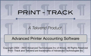 PRINT-TRACK A TEKVEND PRODUCT ADVANCED PRINTER ACCOUNTING SOFTWARE logo