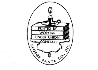 PRINTED BY WORKERS UNDER UNION CONTRACT GEORGE BANTA CO. INC. logo