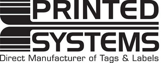 PRINTED SYSTEMS DIRECT MANUFACTURER OF TAGS & LABELS logo