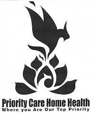 PRIORITY CARE HOME HEALTH WHERE YOU ARE OUR TOP PRIORITY logo