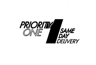 PRIORITY ONE 1 SAME DAY DELIVERY logo