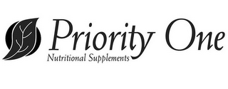 PRIORITY ONE NUTRITIONAL SUPPLEMENTS logo
