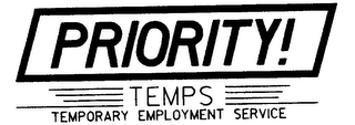 PRIORITY! TEMPS TEMPORARY EMPLOYMENT SERVICE logo