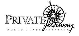 PRIVATE JETAWAY WORLD CLASS RETREATS N E logo