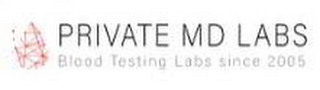 PRIVATE MD LABS BLOOD TESTING LABS SINCE 2005 logo