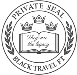 PRIVATE SEAL BLACK TRAVEL FT THEY ARE THE LEGACY logo
