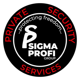PRIVATE SECURITY SERVICES PROTECTING FREEDOM SIGMA PROFI GROUP logo