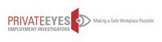 PRIVATEEYES EMPLOYMENT INVESTIGATORS MAKING A SAFE WORKPLACE POSSIBLE logo