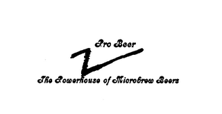 PRO BEER THE POWERHOUSE OF MICROBREW BEERS logo