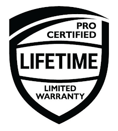 PRO CERTIFIED LIFETIME LIMITED WARRANTY logo