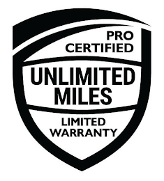 PRO CERTIFIED UNLIMITED MILES LIMITED WARRANTY logo
