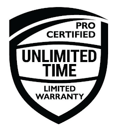 PRO CERTIFIED UNLIMITED TIME LIMITED WARRANTY logo