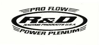 PRO FLOW R&D RACING PRODUCTS U.S.A. POWER PLENUM logo