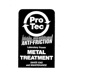 PRO TEC ANTI-FRICTION LABORATORY PROVEN METAL TREATMENT SAVES GAS AND MAINTENANCE logo
