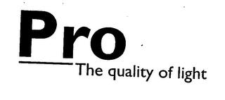PRO THE QUALITY OF LIGHT logo