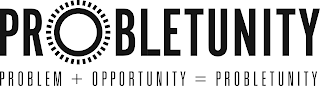 PROBLETUNITY PROBLEM + OPPORTUNITY = PROBLETUNITY logo