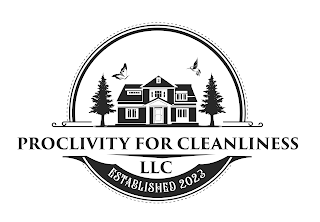 PROCLIVITY FOR CLEANLINESS LLC ESTABLISHED 2023 logo