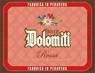PRODOTTA E IMBOTTIGLIATA FABBRICA IN PEDAVENA BIRRA DOLOMITI ROSSA logo
