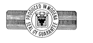 PRODUCED IN MODENA MODENA SEAL OF GUARANTEE logo