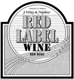 PRODUCT OF JAMAICA J. WRAY & NEPHEW RED LABEL WINE RED WINE logo