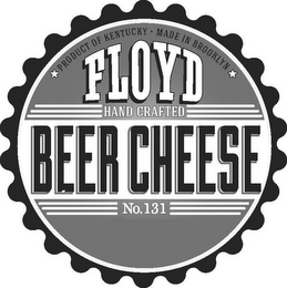 PRODUCT OF KENTUCKY MADE IN BROOKLYN FLOYD HAND CRAFTED BEER CHEESE NO.131 logo