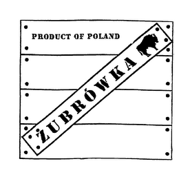PRODUCT OF POLAND ZUBROWKA IMPORTED BY: ADAMBA IMPORTS INTERNATIONAL, INC. BROOKLYN , NY 11237 logo