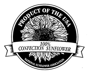 PRODUCT OF THE USA 100% CONFECTION SUNFLOWER NATIONAL SUNFLOWER ASSOCIATION logo