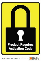 PRODUCT REQUIRES ACTIVATION CODE POWERED BY DIGITAL SAFETY DISA logo